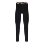 Versace Leggings med logotyp Black, Dam