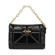 Love Moschino Quiltad Svart Väska med Kedjehandtag Black, Dam