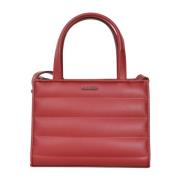 Calvin Klein Burgundy Line Quilt Mini Tote Red, Dam