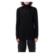 Rick Owens Svart Stickat Level Turtle Sweater Aw24 Black, Herr