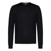 Malo Svart Cashmere Silk Crewneck Tröja Black, Herr