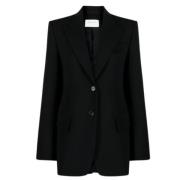 Sportmax Svart Ull Stretch Blazer Black, Dam