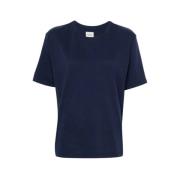 Khaite Blå Bomull Crew-Neck T-shirt Blue, Dam