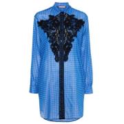 Ermanno Scervino Gingham Blonde Skjorta Blue, Dam