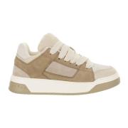 Hogan Lädersneakers med Nubuckinsatser Beige, Dam