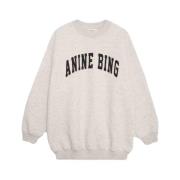 Anine Bing Oversize College Sweatshirt Faded Black Beige, Dam