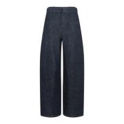 Lemaire Indigo Twisted Bältesvida Byxor Blue, Dam