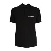 Emporio Armani Kortärmad Pikétröja Svart Logo Mon Amour Black, Herr