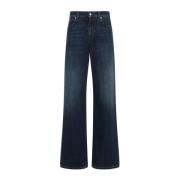 Alexander McQueen Mörk Stonewash Jeans Blue, Dam