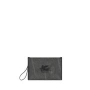 Etro Svart Paisley Jacquard Pouch Black, Herr