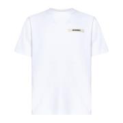 Jacquemus Vit Logo Patch Crew Neck T-shirt White, Herr