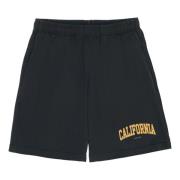 Sporty & Rich Svarta California Gym Shorts med Logo Black, Herr