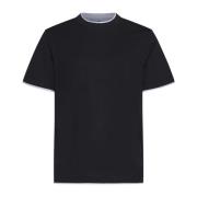 Brunello Cucinelli Svart Bomull Crew Neck T-shirt Black, Herr