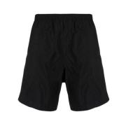 Ami Paris Svarta nylonbadshorts med Ami de Coeur Black, Herr