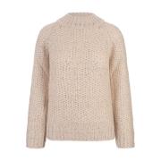 Ermanno Scervino Kristallprydd Crew-Neck Sweater Brown, Dam