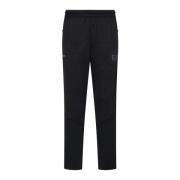 Emporio Armani EA7 Svarta Byxor Regular Fit Elastisk Midja Black, Herr