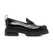 Sergio Rossi Svarta Läder Slip-On Platta Skor Black, Dam