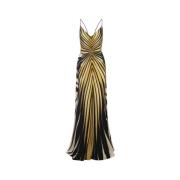 Roberto Cavalli Gyllene Ray Of Gold Sidensklänning Multicolor, Dam