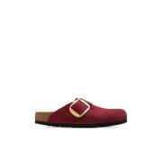 Birkenstock Boston Big Buckle Slides Red, Dam