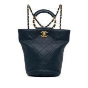 Chanel Vintage Pre-owned Laeder ryggsckar Blue, Dam