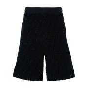 Fendi Blå Signature Motiv Shorts Blue, Herr