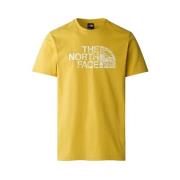 The North Face Kortärmad Woodcut Dome Tee Yellow, Herr