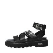 Cult Flat Sandals Black, Dam