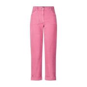 PS By Paul Smith Corduroy High Waist Straight Leg Pants Pink, Dam