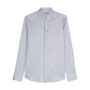 Canali Geometriskt Tryck Bomullsskjorta Gray, Herr