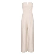 Karen by Simonsen Slim-Fit Jumpsuit Silver Cloud Beige, Dam