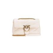 Pinko Nappa Läder Väska Beige, Dam