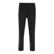 PT Torino Svarta Bomullsbyxor Flat Front Black, Herr