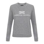 Elisabetta Franchi Kashmirblandad Crew-Neck Sweater Gray, Dam