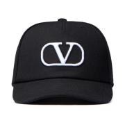 Valentino Garavani Svart VLogo Signature Justerbar Rem Hatt Black, Her...