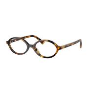 Miu Miu Oval Ram Glasögon Regard Kollektion Brown, Dam