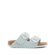 Birkenstock Vegan Canvas Dubbelremssandaler Green, Dam