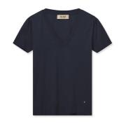 MOS MOSH V-ringad Topp i Navy Black, Dam