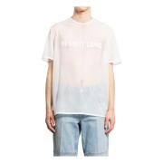 Helmut Lang Genomskinlig Logo Tee White, Herr