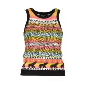 Desigual Svart Bomull Tank Top med Kontrasterande Detaljer Multicolor,...