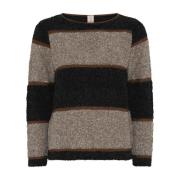 Skovhuus Randig Bouclè Pullover Blus Svart Multicolor, Dam