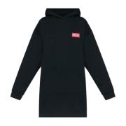 Diesel Klänning med D-Boxt-Hood-Lab logo Black, Dam