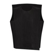 Issey Miyake Veckad topp av Homme Plisse Black, Herr