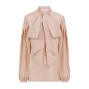 Nina Ricci Rosa Bow Shirt - Stiligt Design Pink, Dam