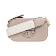 Tory Burch Beige Läder Axelväska med Double T Motiv Beige, Dam