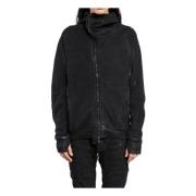 Boris Bidjan Saberi Hög hals Zipper Jacket med tumhål Black, Herr