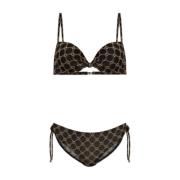 Emporio Armani Vadderad Logo Bikini Set - Svart Black, Dam