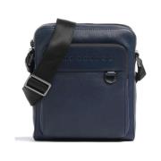 The Bridge Damiano Läder Crossbody Väska Blue, Herr