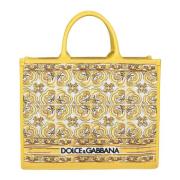 Dolce & Gabbana Majolica Print Shoppingväska Yellow, Dam