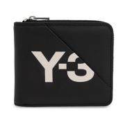 Y-3 Läderplånbok med tryckt logotyp Black, Unisex