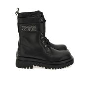 Versace Mid Heel Boots Black, Dam